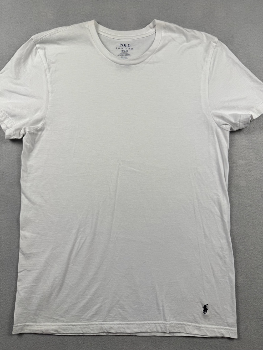 Polo Ralph Lauren Classic Fit White Crew Neck Jersey Tee Mens Medium Logo Pony